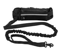 Correa para correr para perros, 160-220 cm, de nailon, con riñonera, elástica, reflectante, para correr, correr, senderismo, color negro
