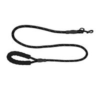 Correa para de Nylon, Cuerda Redonda Reflectante, 1,5 m para Perros Medianos y Grandes - Alta Durabilidad, Asa Ergonómica, Seguridad Nocturna (Negro)