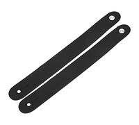 Correa para el Cuello de Guitarra de Cuero PU Suave, Hebilla de Metal con Botón para Ukelele Eléctrico Acústico, Negro, 2 uds.