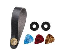 Correa para el cuello de guitarra, soporte de cinturón de cuero para cabeza, botón de bloqueo seguro, adaptador de cabezal de piel, fácil de usar