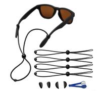 Correa para el cuello de silicona negra para gafas inteligentes Rayban con ajuste seguro y diseño elegante para uso diario, reuniones sociales y deportes al aire libre, correa de gafas de cuatro