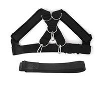 Correa para el hombro con soporte de peso, arnés de trineo, chaleco, bandas de resistencia con correa ajustable para entrenamiento de fuerza, resistencia central, entrenamientos (Negra)