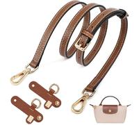 Correa para el hombro para bolso Longchamp para mujer, correa de repuesto ajustable de piel, accesorio de transformación, correa de hombro de piel para bolsos, Marrón-dorado, Clásico