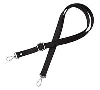 Correa para el hombro para mujer, bolso de mano, color negro, piezas metálicas plateadas, longitud ajustable 70-128 cm, ancho 1,8 cm, correa para el hombro