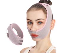 Correa para esculpir la cara, correa de elevación facial en V, doble barbilla en de V para dar a la cara, eliminador ajustable de doble barbilla, transpirable, reutilizable para