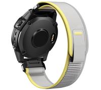 Correa para Garmin Fenix 6/7/6 Pro/7 Pro, Quickfit 22mm Correa para Garmin Fenix 8/8 Pro 47mm/5/5 Plus, Forerunner 935/945/965, Nylon para Instinct/2, Approach S62, Epix(Gen 2)(Blanco Amarillo)