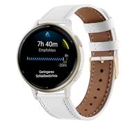 Correa para Garmin Vívoactive 5/6/Venu Sq 2/Venu 2 Plus, Cuero Correa Piel Pulseras de Repuesto para Vívomove 3 44mm/Trend/Sport/Luxe 42mm/Style 42mm, Blanca