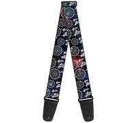 Correa para guitarra con hebilla - atrapasueños Galaxy/blanco - 5 cm de ancho - 74 cm de longitud