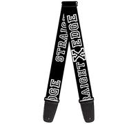 Correa para guitarra con hebilla baja, borde liso, negro/blanco, 5 cm de ancho, 71-137 cm de longitud