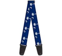 Correa para guitarra con hebilla - Banderas de Carolina del Sur - 5 cm de ancho - 74 cm de longitud