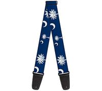 Correa para guitarra con hebilla - Banderas de Carolina del Sur dispersas - 5 cm de ancho - 74 cm de longitud