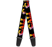 Correa para guitarra con hebilla - Cali Tropical negro/multicolor - 5 cm de ancho - 74 cm de longitud