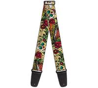 Correa para guitarra con hebilla, color marrón con texto "Death Before Dishone", 5,08 cm de ancho y 73,66 cm de largo