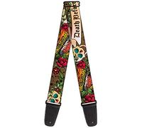 Correa para guitarra con hebilla - Death Before Dishonor Oliva - 5 cm de ancho - 74 cm de longitud