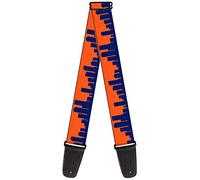 Correa para guitarra con hebilla - Denver Solid Skyline naranja/azul marino - 5 cm de ancho - 74 cm de longitud