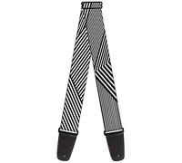 Correa para guitarra con hebilla, diseño con 7 hebillas, color blanco y negro, 5 cm de ancho y 74 cm de longitud