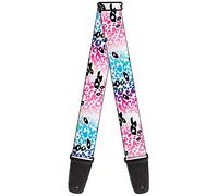 Correa para guitarra con hebilla, diseño de leopardo, color blanco, rosa, azul, negro, 5,08 cm de ancho, 73,66 cm de longitud