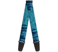 Correa para guitarra con hebilla - Doodle1/Paint Drips Blues - 2" de ancho - 29-54" de longitud