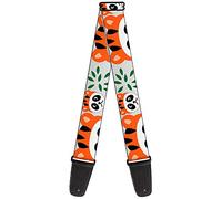 Correa para guitarra con hebilla - Panda con gorro de tigre - 5 cm de ancho - 74 cm de longitud