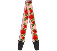 Correa para guitarra con hebilla, rosa, trio/hojas, color rosa, 5 cm de ancho, 71-137 cm de longitud