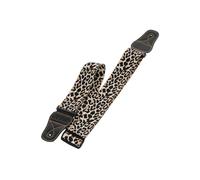 Correa para guitarra GEWA Animal Edition: correa de tela de 50 mm de ancho, suave y cómoda, extremos de cuero con costura decorativa, ajustable de 89 a 147 cm, motivo leopardo