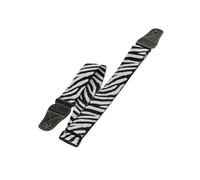 Correa para guitarra GEWA Animal Edition: correa de tela de 50 mm de ancho, suave y cómoda, extremos de cuero con costura decorativa, ajustable de 89 a 147 cm, motivo cebra