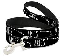 Correa para Mascotas con Hebilla, 10,16 cm x 3,81 cm, Frases del Zodiaco/constelación Negro/Blanco