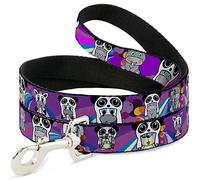 Correa para Mascotas con Hebilla - Panda Sombrero Animales con Color Brillante - 4 pies de Largo - 3,8 cm de Ancho