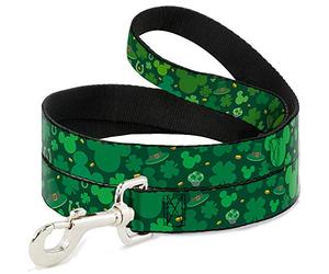Correa para Mascotas con Hebilla - San Patricio del día Mickey Collage Verde - 6 pies de Largo - 3,8 cm de Ancho