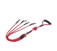 Correa para mascotas, cuerda de nailon doble doble de dos cabezales para perros, conector de 2 vías, espaciador de dos y más, collares para perros, arneses, correas para perros (rojo 4 cuerdas)