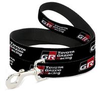 Correa para Mascotas Toyota, Correa para Perro, Logotipo de Toyota Gazoo Racing GR Norteamérica, Negro, Blanco y Rojo, 6 pies de Largo, 1.5 Pulgadas de Ancho