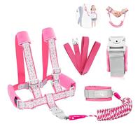 Correa para niños pequeños para caminar, correas para arneses de seguridad para niños pequeños, arnés de seguridad con candado para niños, muñequera antipérdida para niños pequeños, mejora con forro de cinta reflectante （6.5 pies） para niños