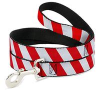 Correa para perro Candy Cane2 a rayas blancas y rojas de 6 pies de largo 1.5 pulgadas de ancho