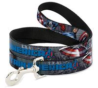 Correa para Perro Capitán América Vengadores Logo Cityscape 6 pies de Largo 0.5 Pulgadas de Ancho
