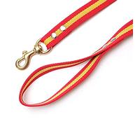 Correa para Perro con Bandera de España - Correa de Perro Fabricada en Nylon - Mosquetón de Bronce Macizo - Gran Durabilidad - Ligereza y Comodidad - Fácil Limpieza - Longitud 60 cm 25 mm