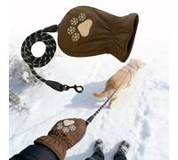 Correa para perro con guante térmico integrado, guantes calentadores de manos para pasear perros, no más manos congeladas al pasear perros en invierno, máxima térmica e impermeable, correa desnuda