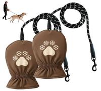 Correa para perro con guantes aislantes integrados. Olvídate del frío en las manos durante los paseos invernales. Extremadamente cálida e impermeable, ideal para entrenamiento al aire libre en invier