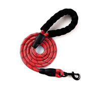 Correa para perro con mango acolchado antideslizante, gancho giratorio de 360°, aleación de zinc resistente, negro y verde neón (rojo, 2 m)