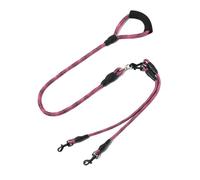 Correa para perro de doble extremo, patrón ondulado, una correa antienrollamiento, desmontable (rojo oscuro, 1,2 0,8 cm)