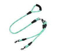 Correa para perro de doble extremo, patrón ondulado, una correa antienrollamiento, desmontable (verde, 1,2 0,8 cm)