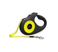 Correa para Perro Extensible, Retráctil, 5 Metros, con Botón de Pausa y Bloqueo, L, Negro y Amarillo
