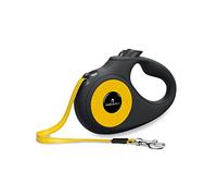 Correa para Perro Extensible, Retráctil, 5 Metros, con Botón de Pausa y Bloqueo, L, Negro y Naranja