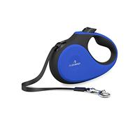 Correa para Perro Extensible, Retráctil, 5 Metros, con Botón de Pausa y Bloqueo, S, Azul y Negro