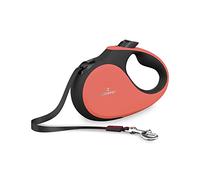 Correa para Perro Extensible, Retráctil, 5 Metros, con Botón de Pausa y Bloqueo, S, Rosa y Negro