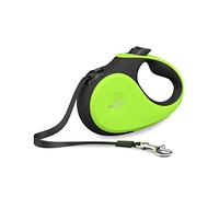 Correa para Perro Extensible, Retráctil, 5 Metros, con Botón de Pausa y Bloqueo, S, Verde y Negro