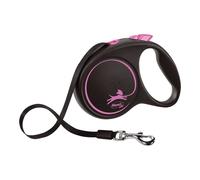 Correa para Perro Flexi BLACK DESIGN Negro Rosa S