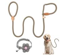 Correa Para Perro Integrada De 1 Pieza, Collar De Flores De 1 Pieza, Correa Para Perro A Prueba De Explosiones De 180 Cm, Collar De Campana Ajustable, Suministros Para Mascotas Al Aire Libre.