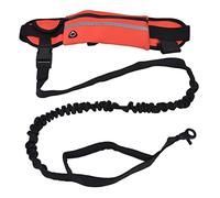 Correa para Perro Manos Libres Bolsa con Cremallera Desmontable Diseño de Tira Reflectante Cintura Flexible Correa para Correr para Caminar Trotar Entrenamiento Buceo Tela Naranja (Red)