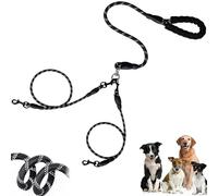 Correa para Perros 2 Vías Sin Enredos, Cuerda de Nylon, Acoplamiento Desmontable Con Asa, para Varios Animales, Medianos y Pequeños, 1.5 m