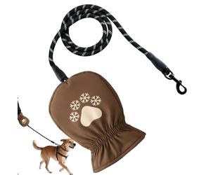 Correa para Perros con Guante Integrado,Guante Impermeable con Correa | Suministros para Perros - Para Dueños y Amantes de Mascotas en Invierno Cachorro Exterior con Clima Frío Nieve y Tiempo Invernal